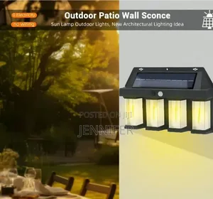 4-Bulb Solar-Powered Outdoor Wall Light
