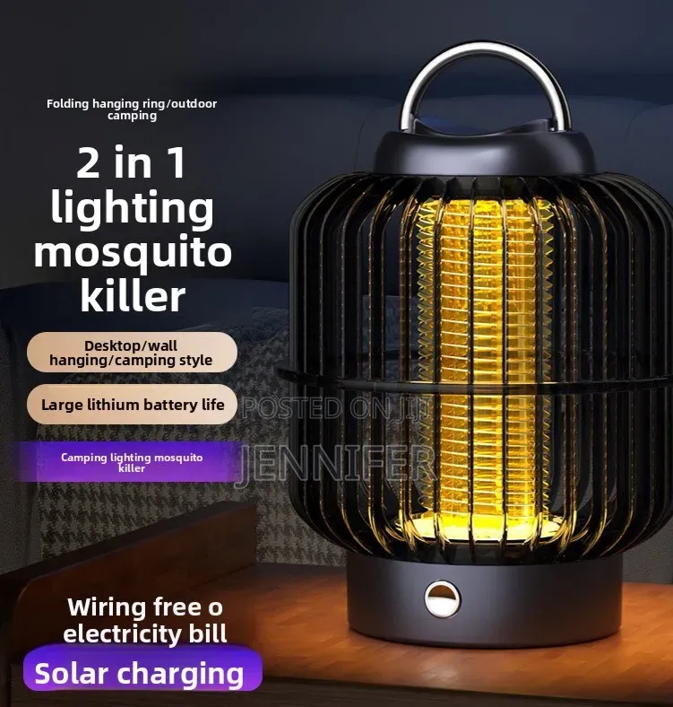 2-in-1 Rechargeable LED Lighting and Electric Shock Mosquito Killer