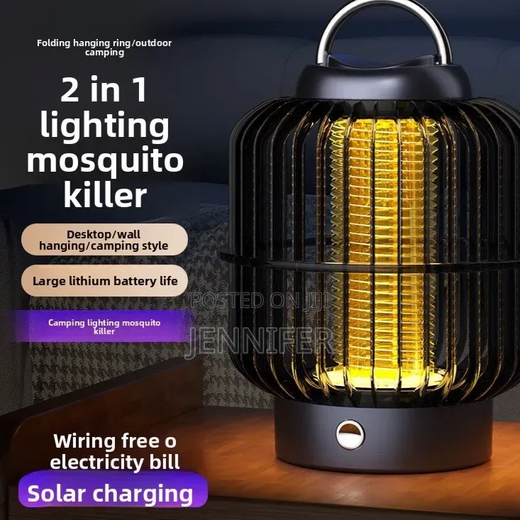 2-in-1 Rechargeable LED Lighting and Electric Shock Mosquito Killer