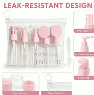 9pcs Piece Clear Travel Empty Bottle Set Travel Set