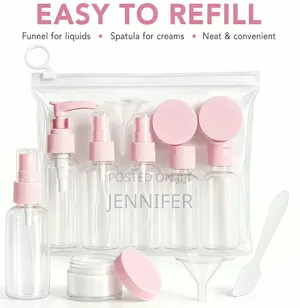9pcs Piece Clear Travel Empty Bottle Set Travel Set
