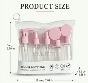 9pcs Piece Clear Travel Empty Bottle Set Travel Set