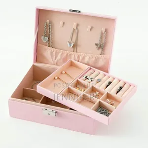 PU Leather 2-Layer Jewelry Box Organizer