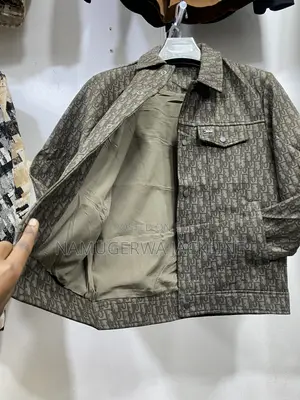Men's Dior Designer Denim Jacket Oblique Monogram Olive Green