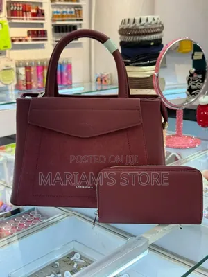 Burgundy Chrisbella Two-Tone Tote Bag and Matching Wallet