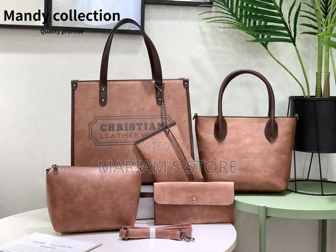 In-1 Christian Leatherware Handbag Set With Matching Totes, Clutches,