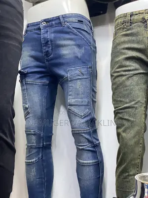Men’s Blue Cargo Biker Jean