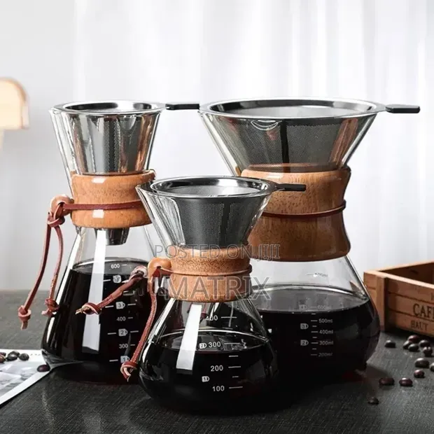 Coffee Maker Glass Coffee Pot Reusable Filters