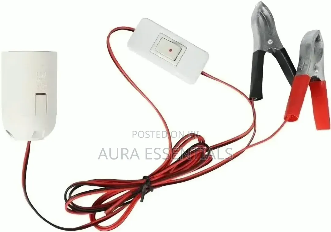 12V LED Work Light Bulb With Battery Alligator