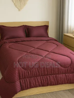 4pc 6x6 Egyptian Plain Duvet Set (1 Bedsheet, 1 Duvet, 2 Pillowcases)