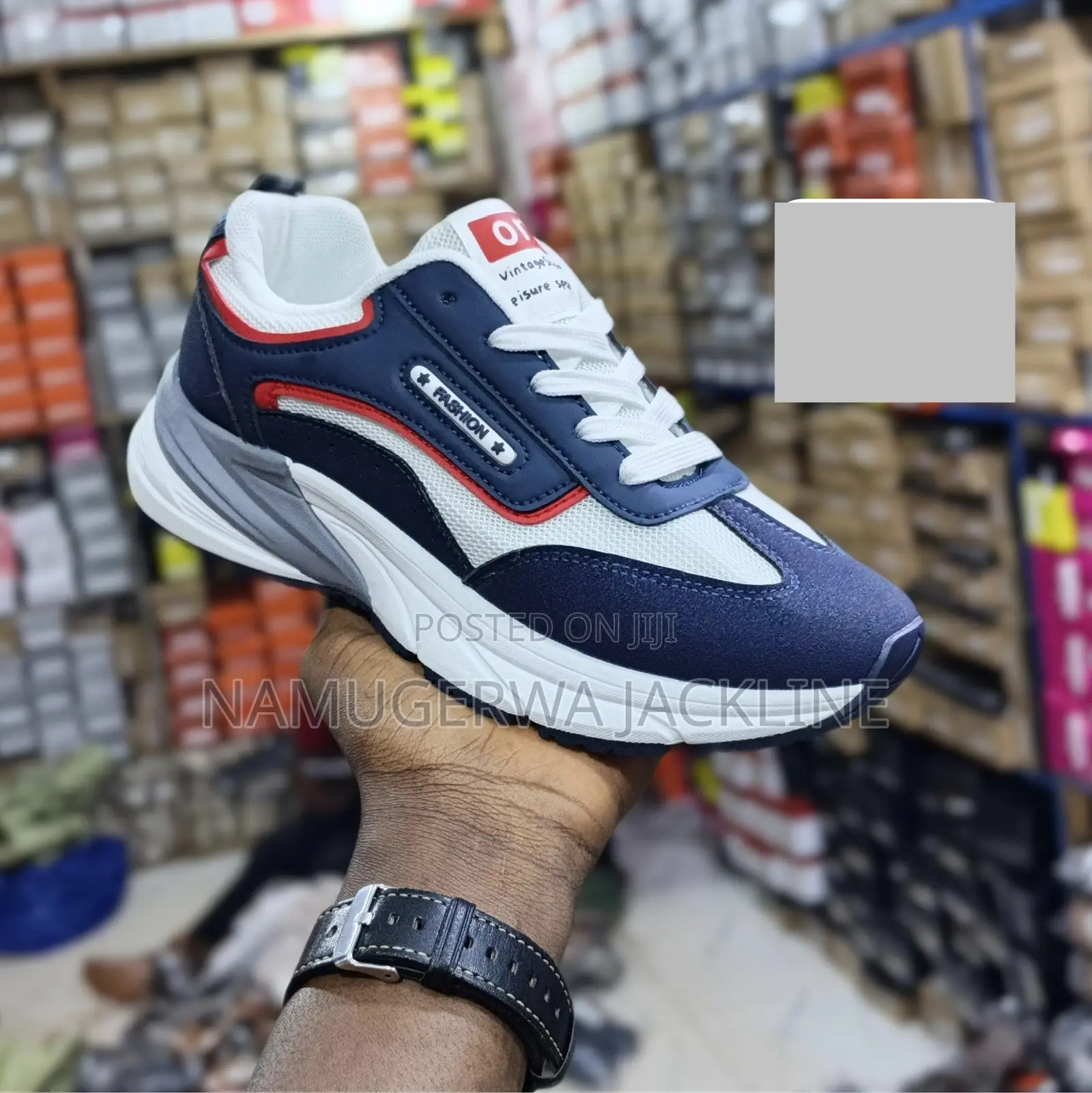 Navy White Fashion Chunky Sneakers