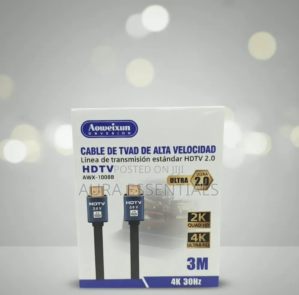 3-Meter High-Speed HDMI 2.0 Cable Supporting 4K Resolution
