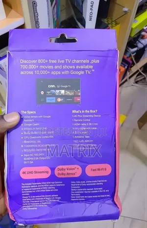 Google TV Plus Ultra Hd Streaming Box Device 16gb, 2gb Ram