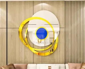 Modern Geometric Round Wall Decor Mirror