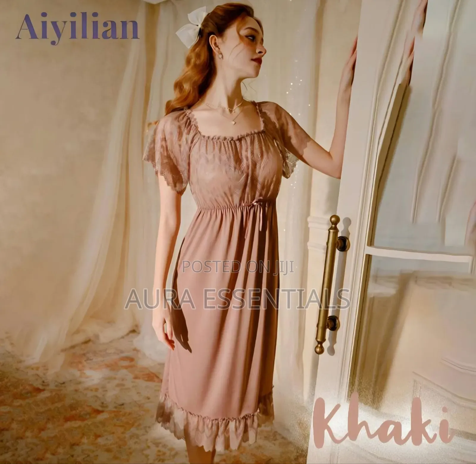 Vintage-Style Lace Babydoll Nightgown