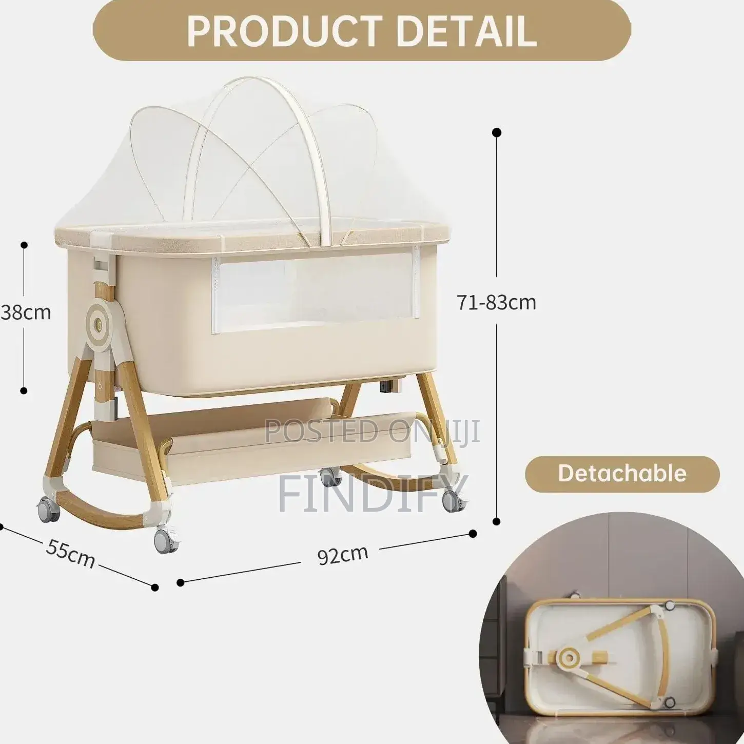 Adjustable 3 in 1 Baby Bassinets Baby Beds Cribs Wheels