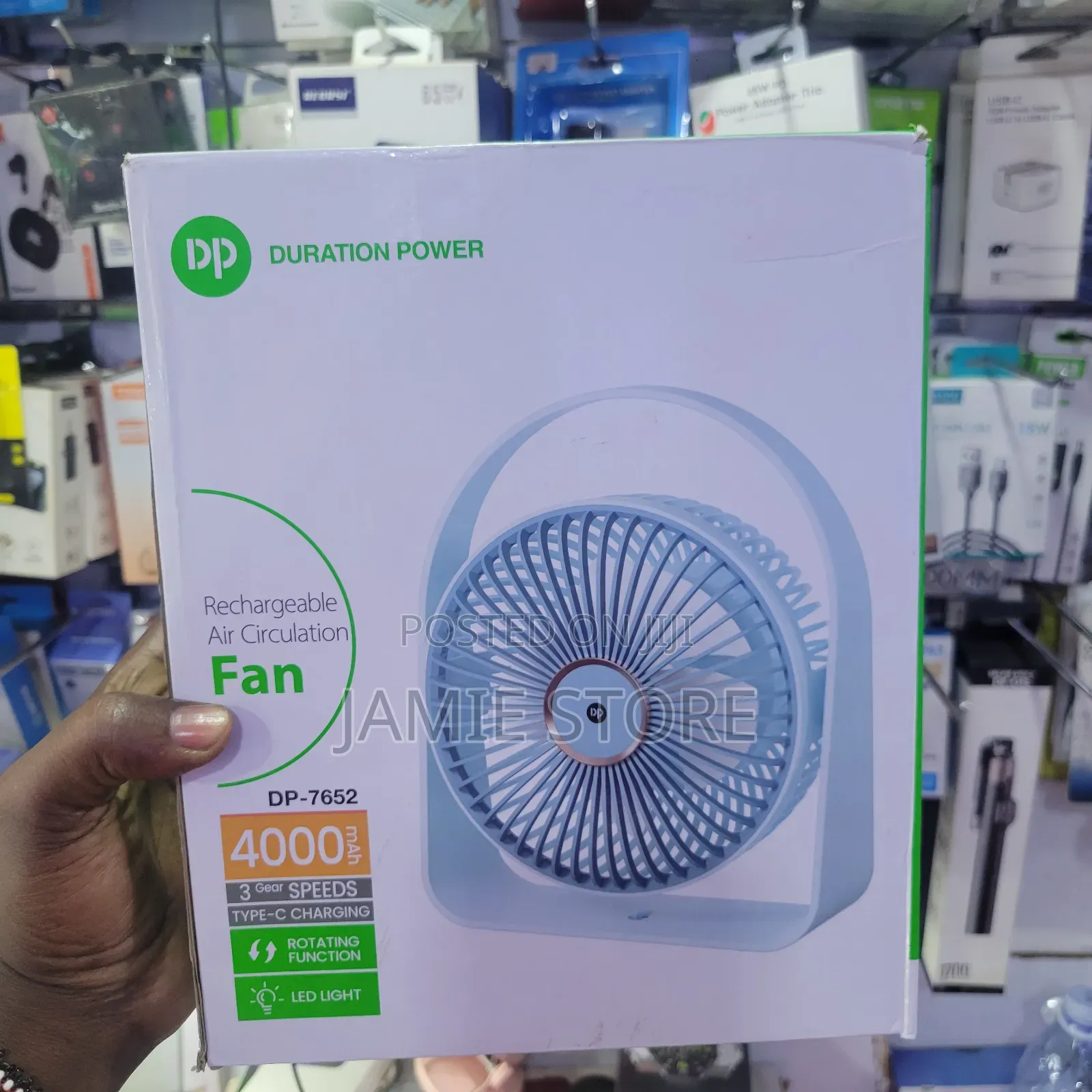 Dp Durable Rechargeable Table Fan 4000mAh