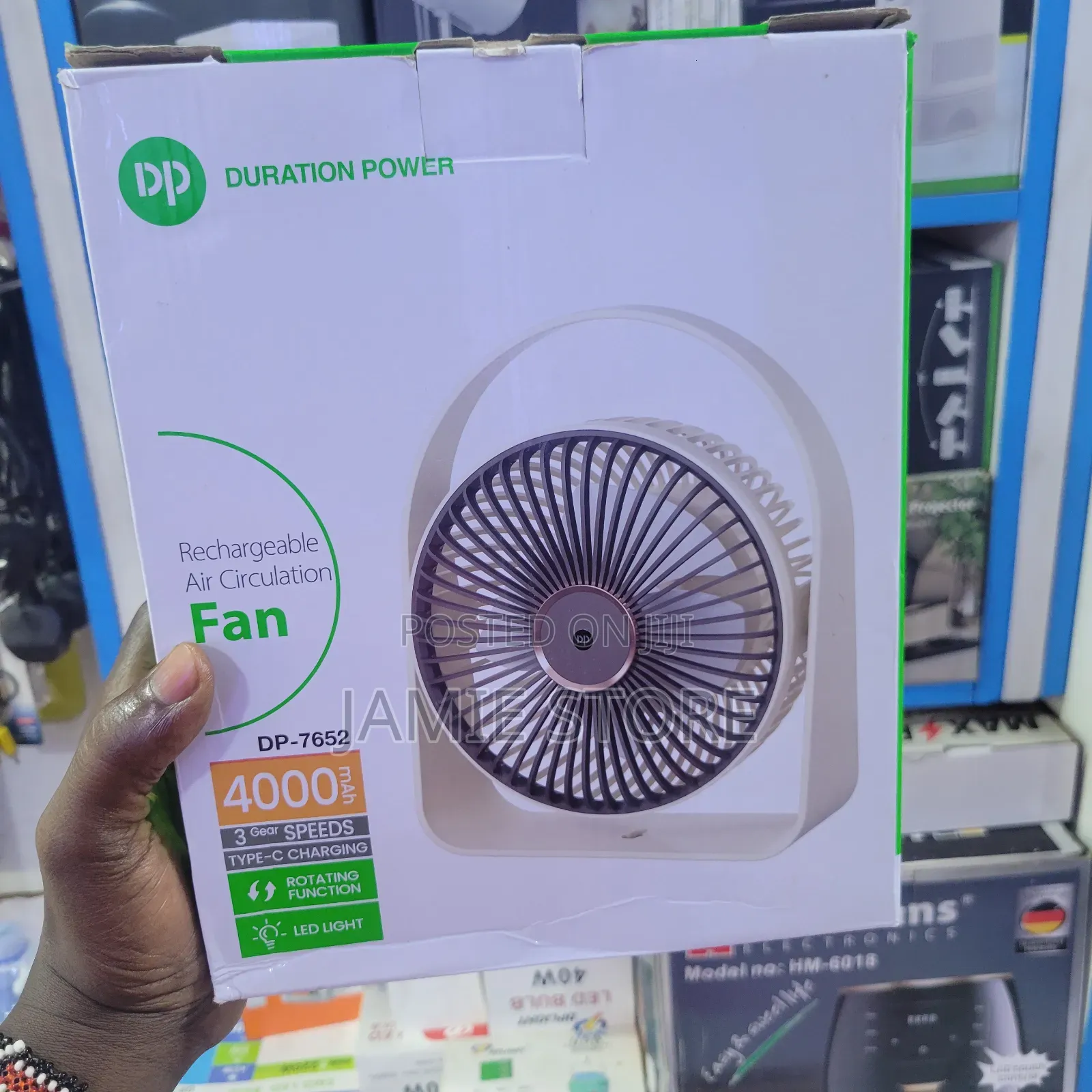 Dp Durable Rechargeable Table Fan 4000mAh