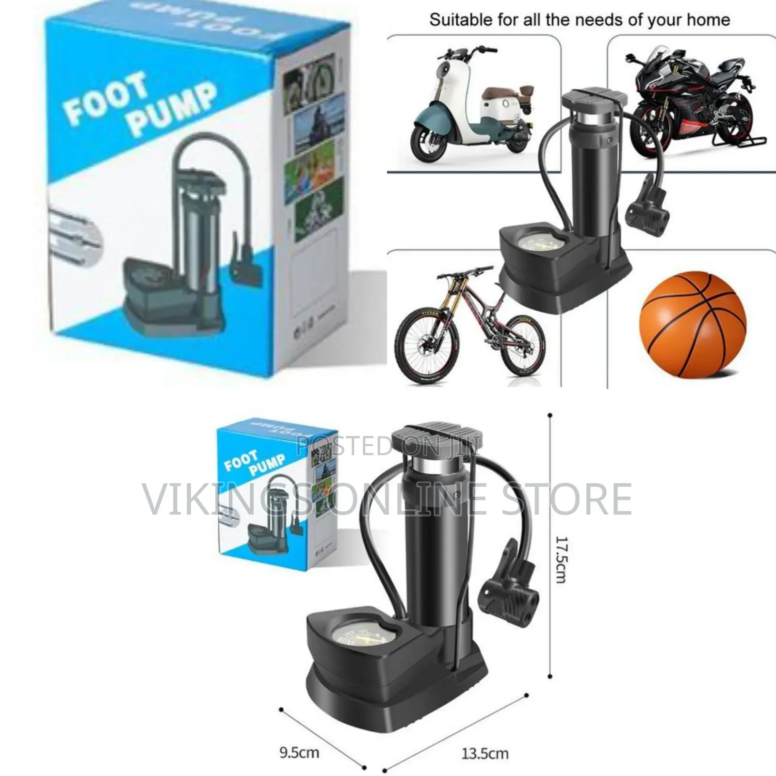 Portable Single-Cylinder Mini Foot Pump With an Integrated Pressure