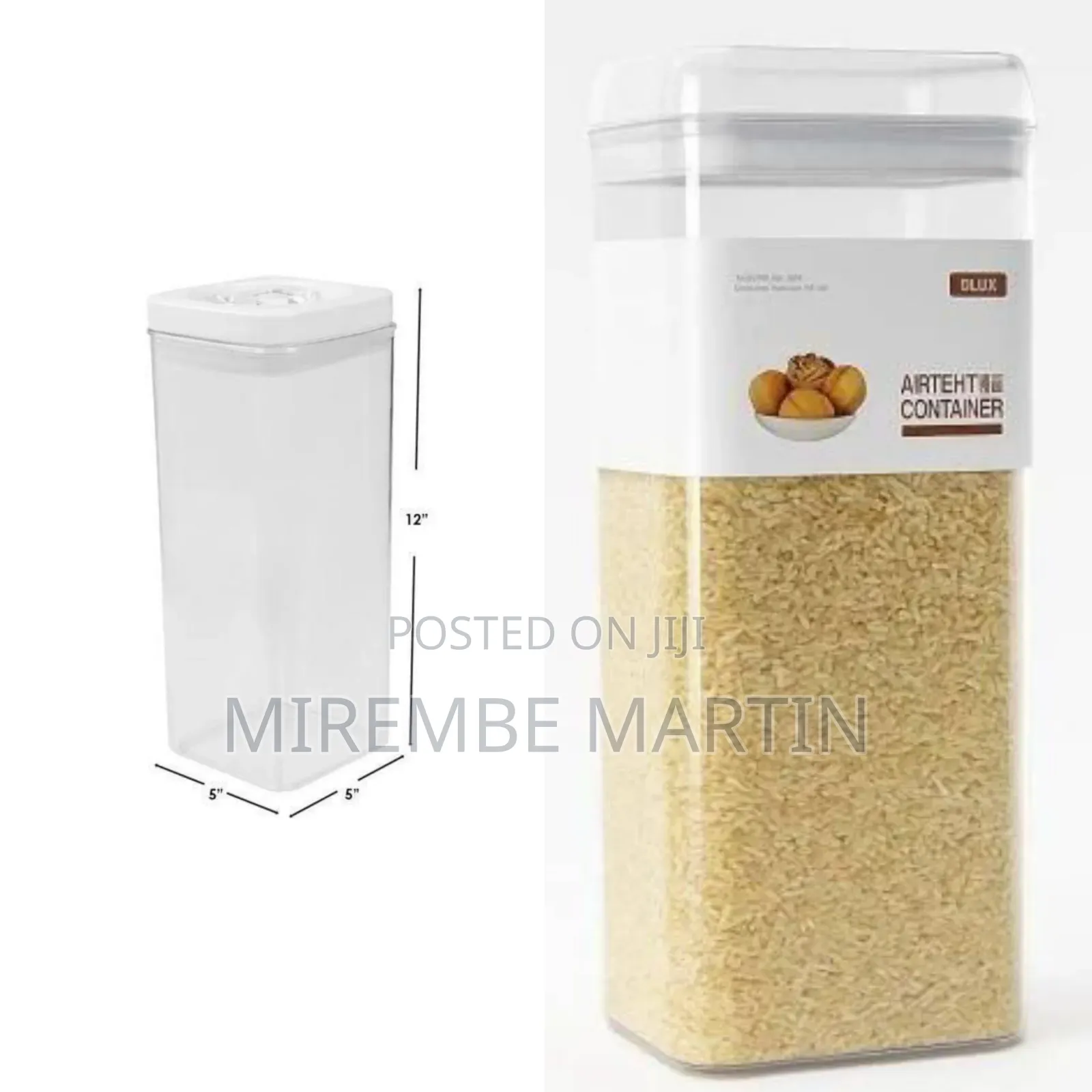 DLUX Tall Airtight Food Storage Container for Pantry Organization,l