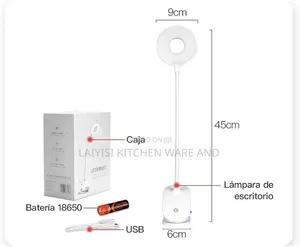 3Modes Clip Desk Light Dimmer Rechargeable USB Led Table Lamp