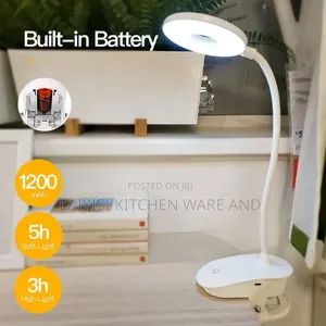 3Modes Clip Desk Light Dimmer Rechargeable USB Led Table Lamp
