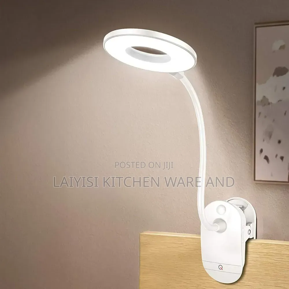 3Modes Clip Desk Light Dimmer Rechargeable USB Led Table Lamp