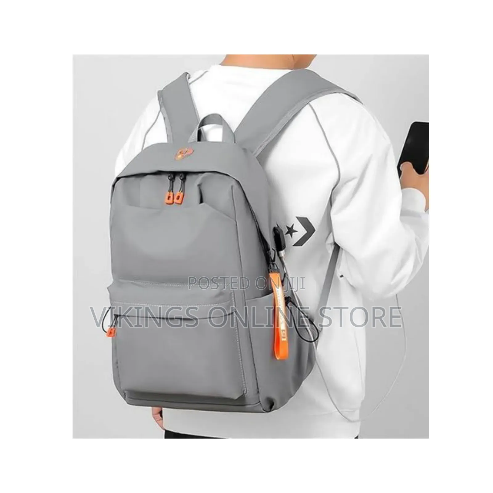 Waterproof Minimalist Laptop Backpack, Featuring a Clean Grey