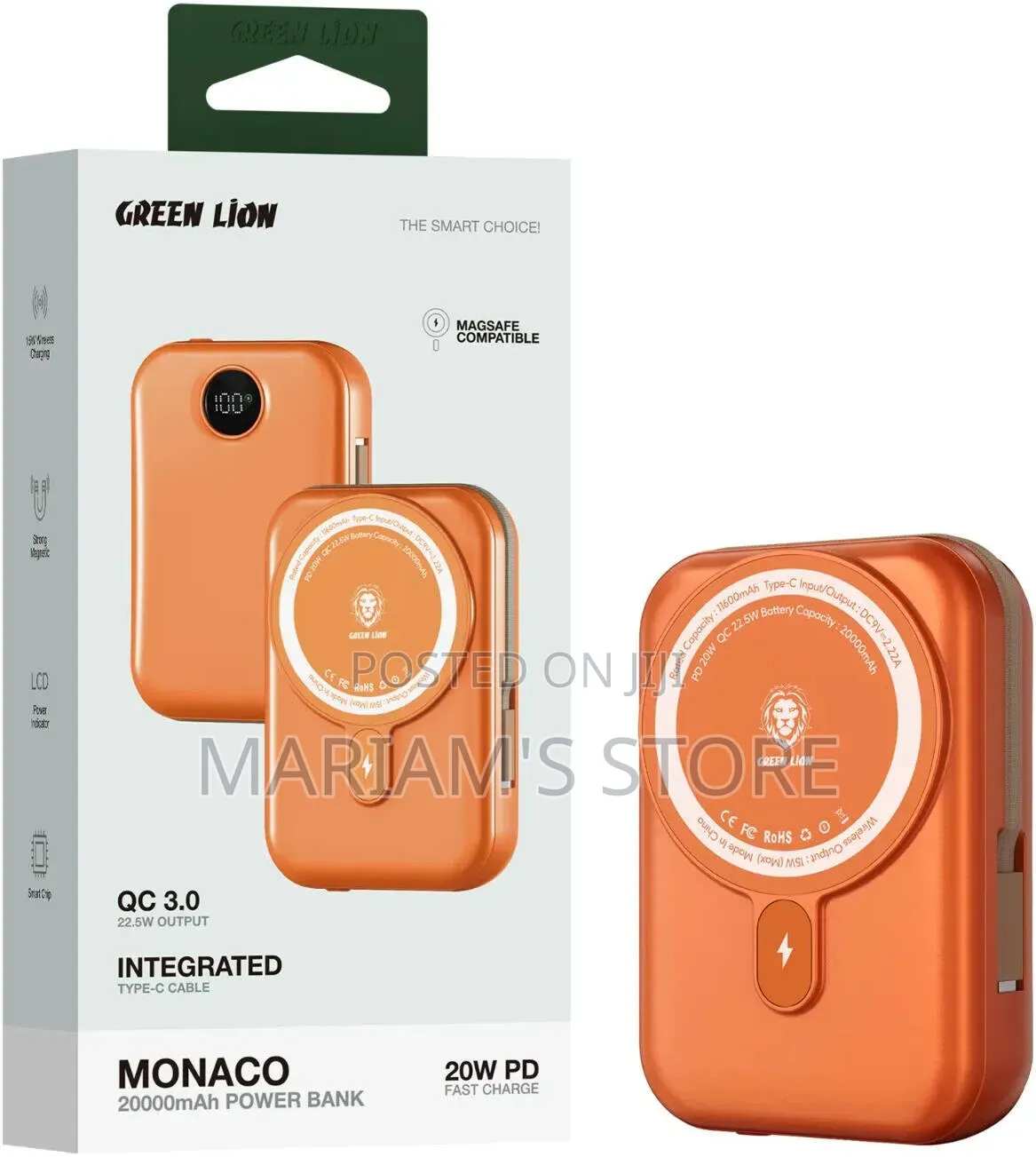 Green Lion Monaco 10000mAh MagSafe Power Bank, a Portable Charger