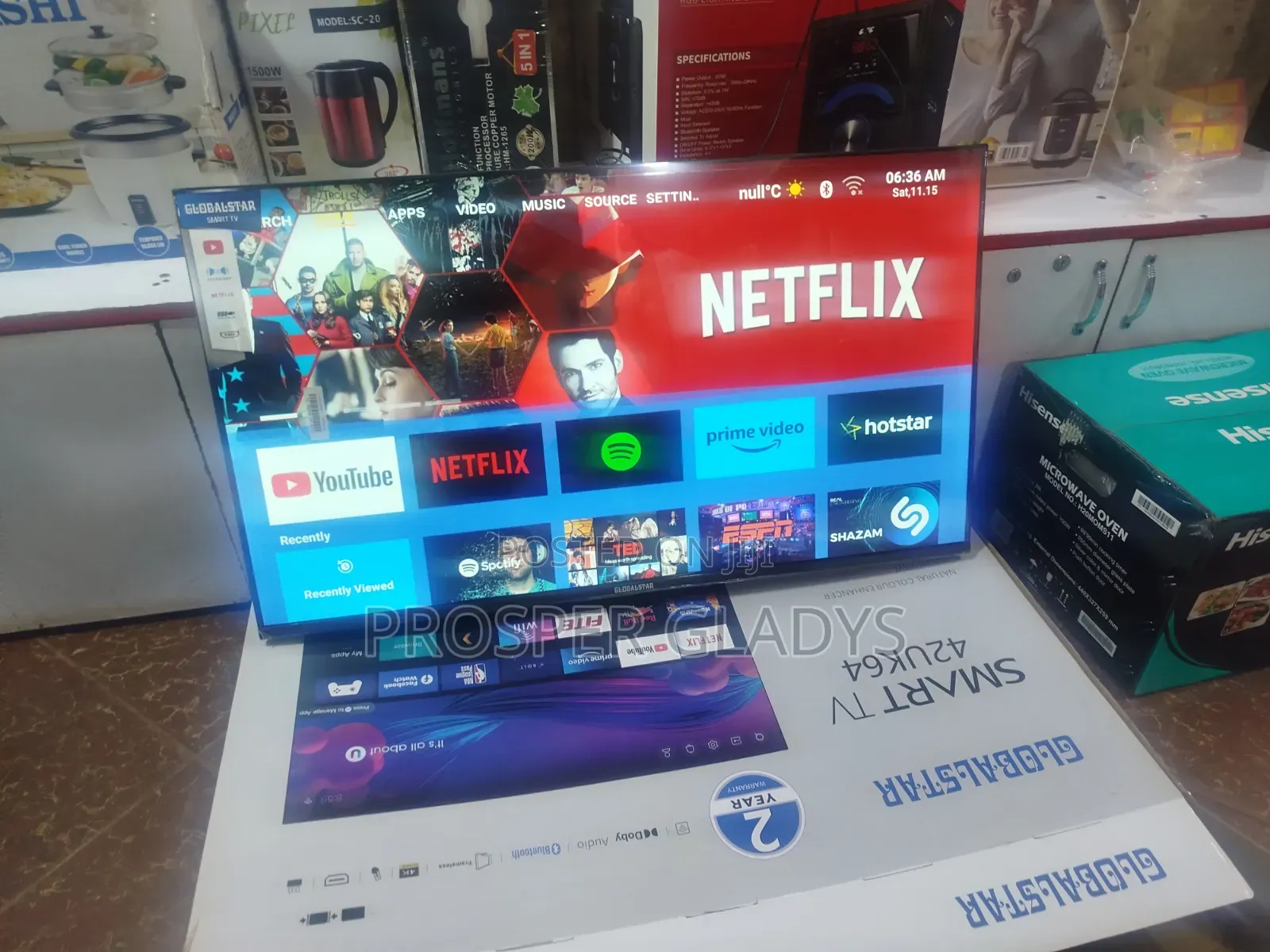 Global Star 42 Smart Android Digital Flat Screen Flameless