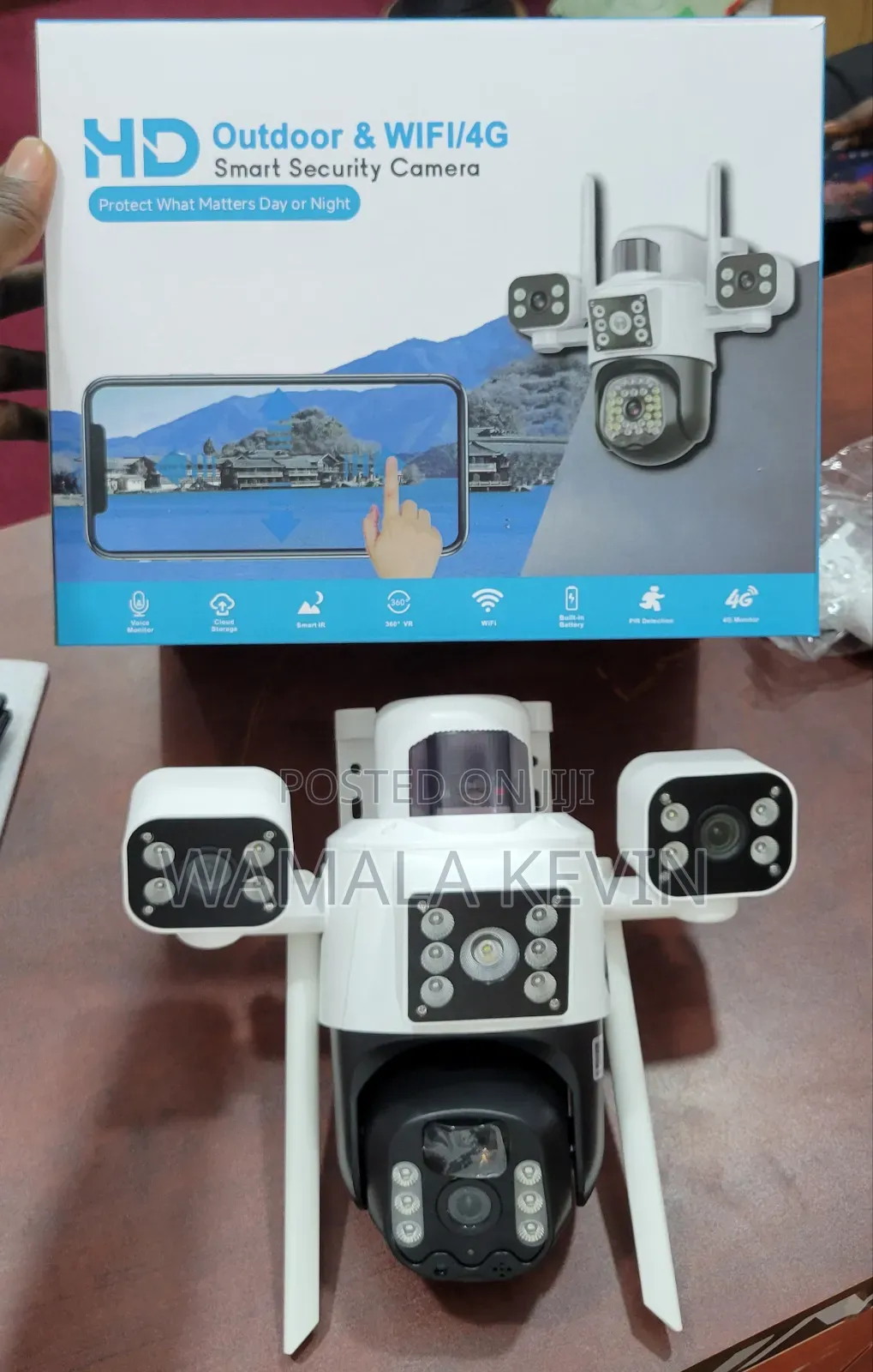 Outdoor 3-Lens Wifi 4G Solar Camera