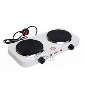 Electric Cooker- Double Hot Plate- White, Black
