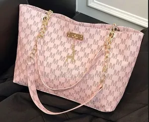 Women's Luxury Design Tote Bag With Gold Chain and Deer Pendant