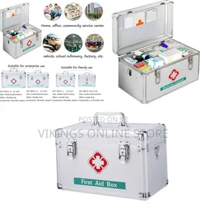 Portable Aluminum Alloy First Aid Box for Organizing Emergency Medical
