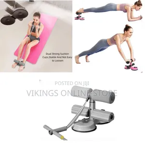 Portable Sit-Up Assistant Bar With Dual Suction Cups, Foam-Padded Foot