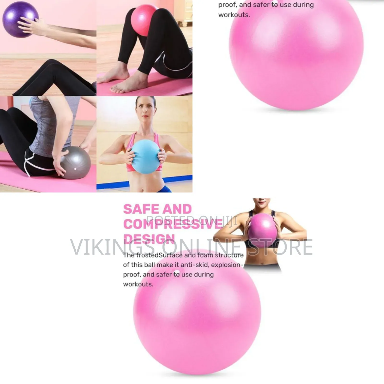 Pilates and Yoga Exercise Ball With a Textured, Anti-Skid Frosted
