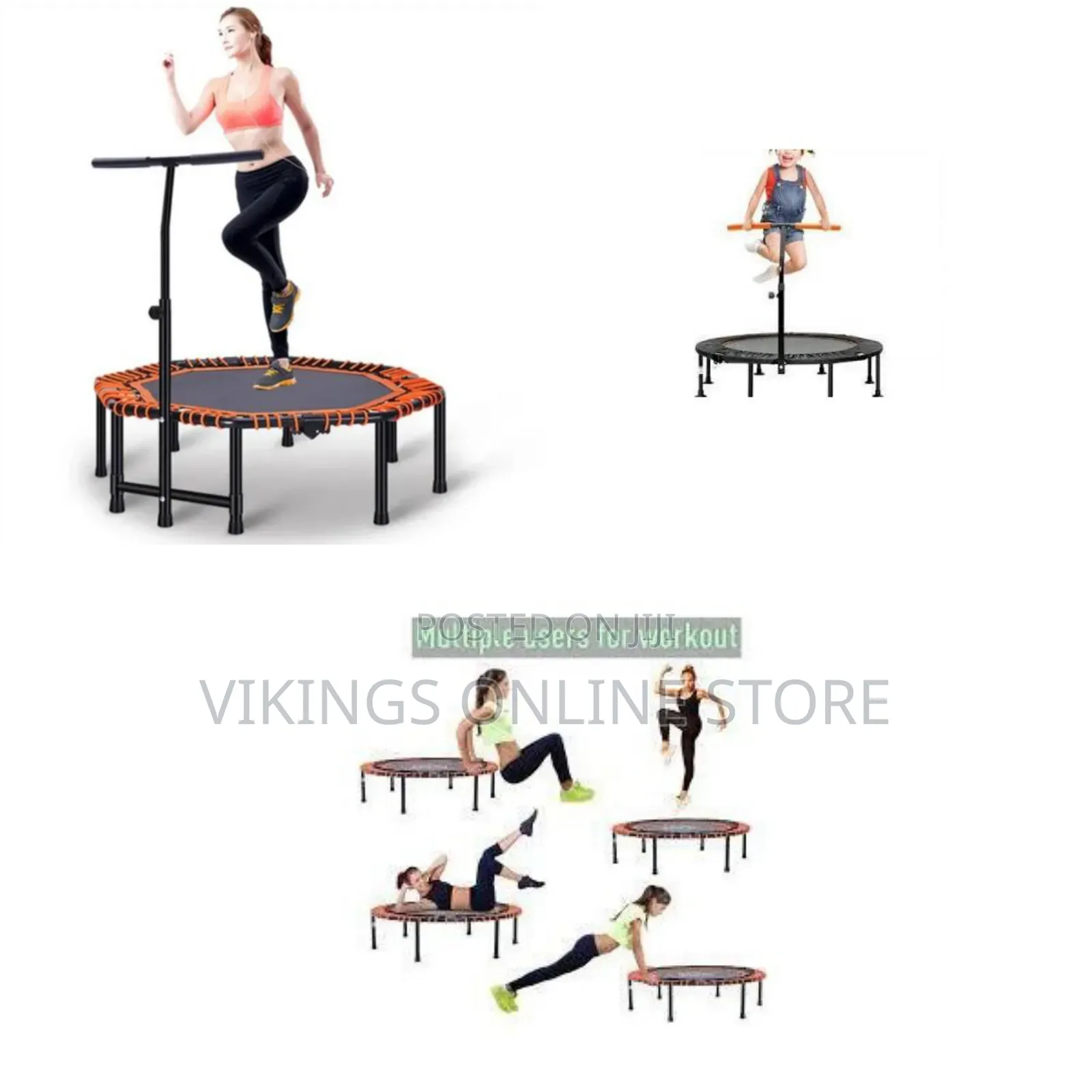 Foldable 45-Inch Fitness Rebounder Trampoline With an Adjustable