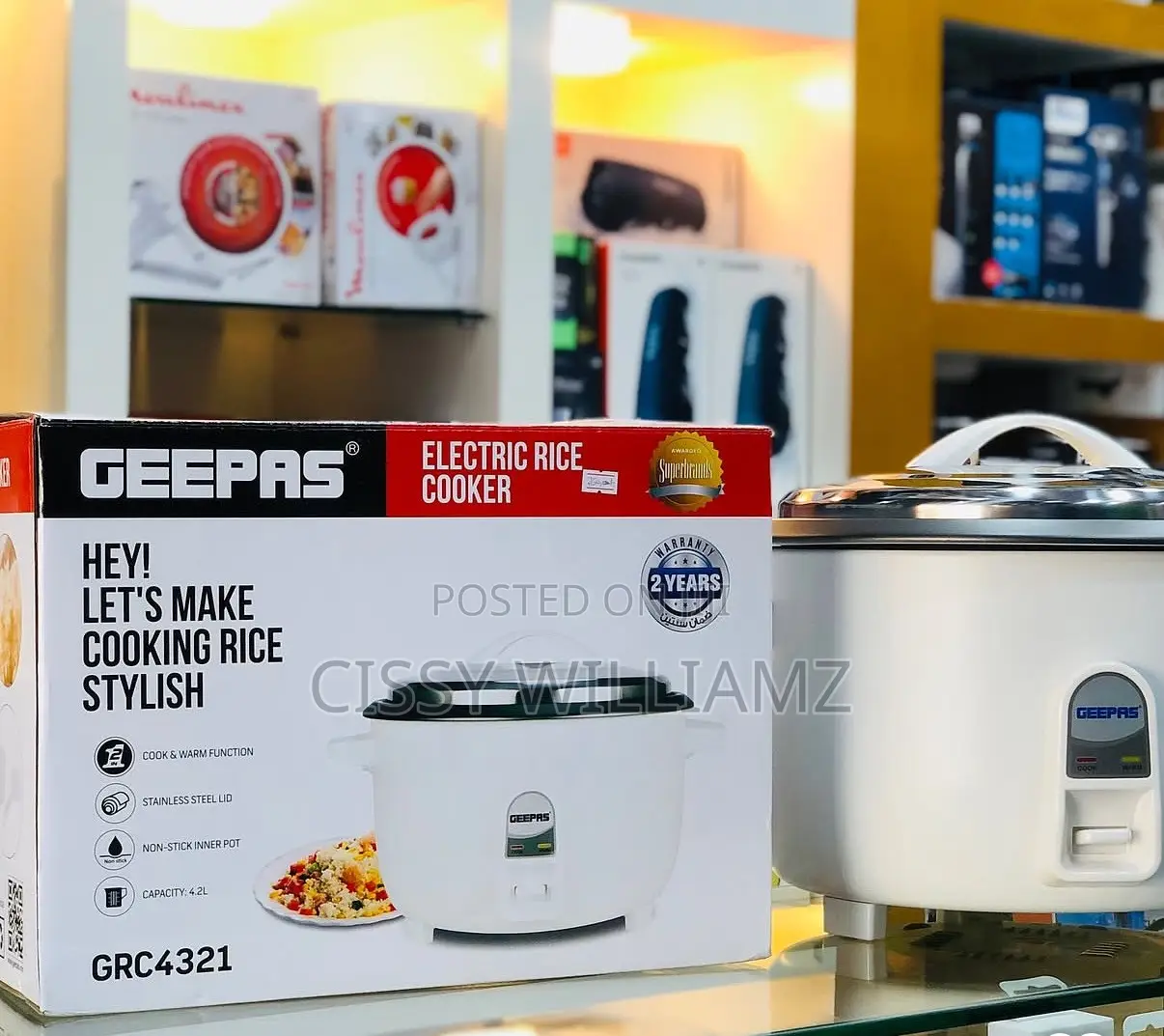 Geepas Electric Rice Cooker 4.2Liters