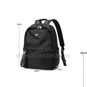 Triangular Front Logo Plaque and Practical Dual Zipper Backpack