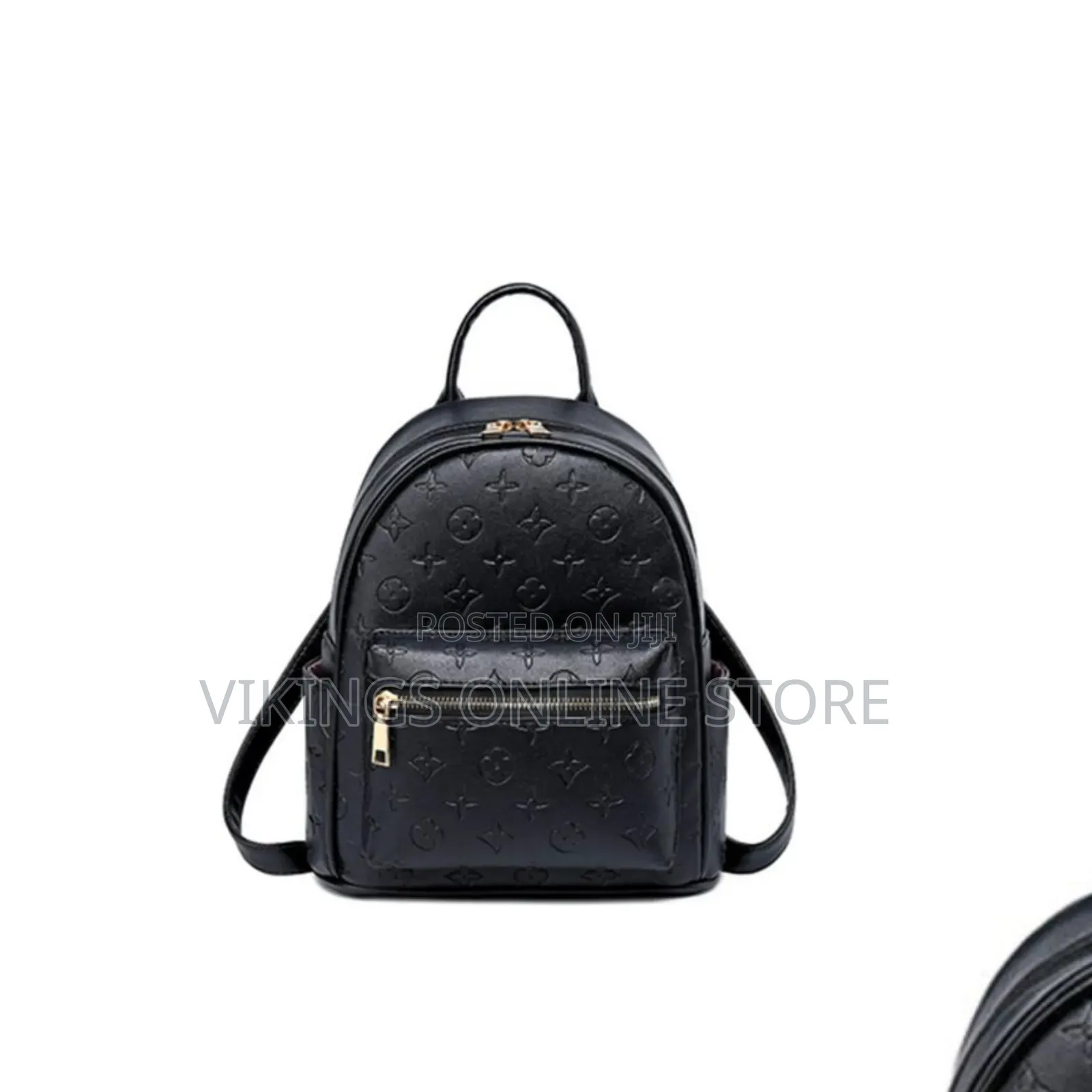 Black Embossed Monogram Mini Backpack