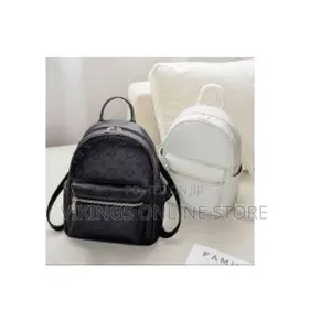 Black Embossed Monogram Mini Backpack