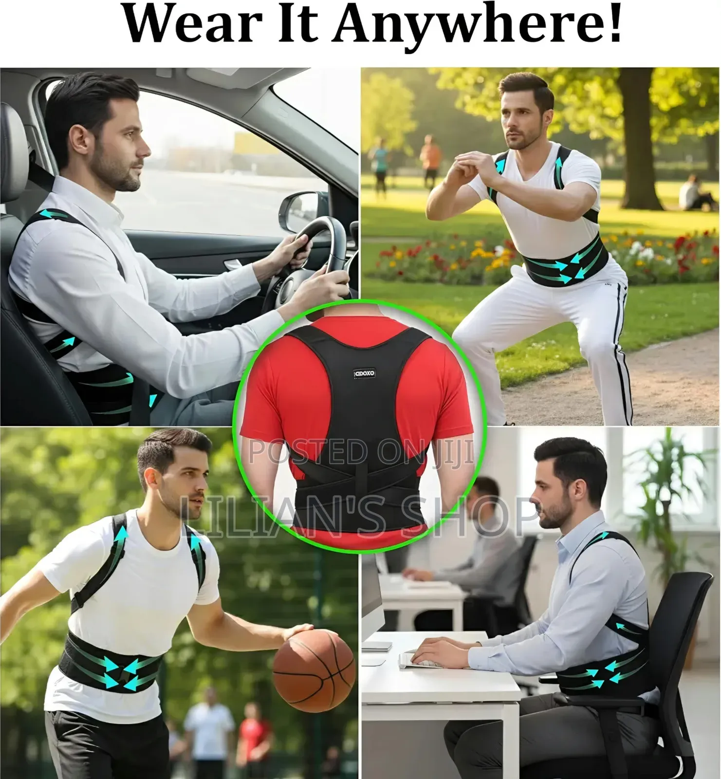 Adjustable Shoulder Straightener for Improving Back Posture