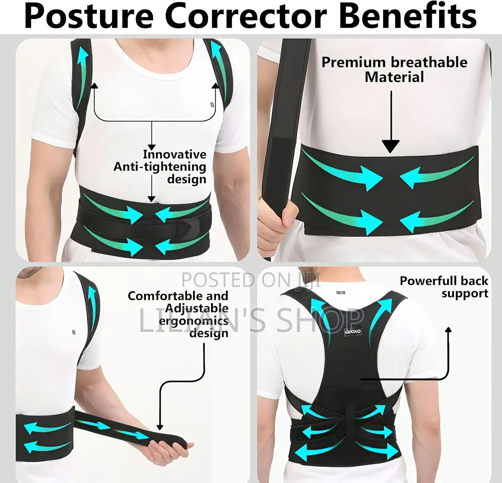 Adjustable Shoulder Straightener for Improving Back Posture