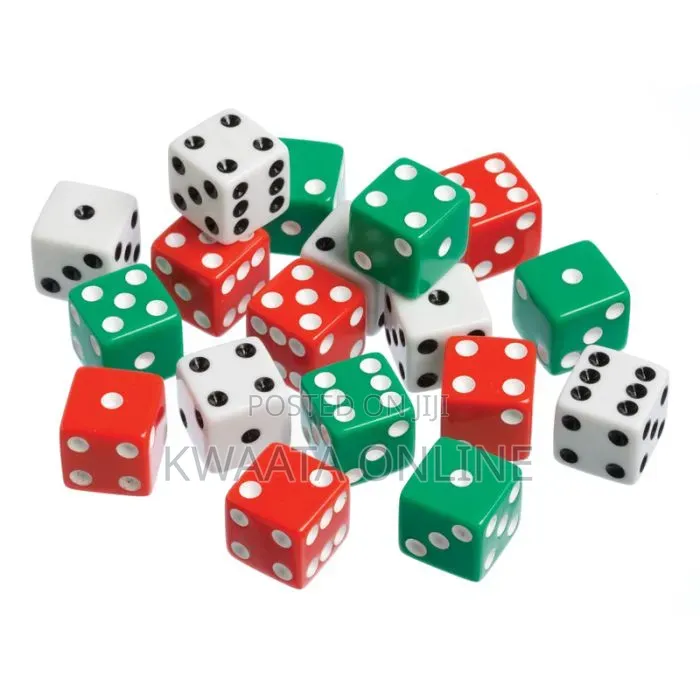 Six Sided Dice Set Coloured Dice Game (D6)- Pack of 12