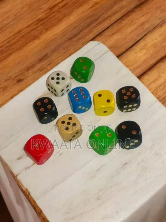 Six Sided Dice Set Coloured Dice Game (D6)- Pack of 12