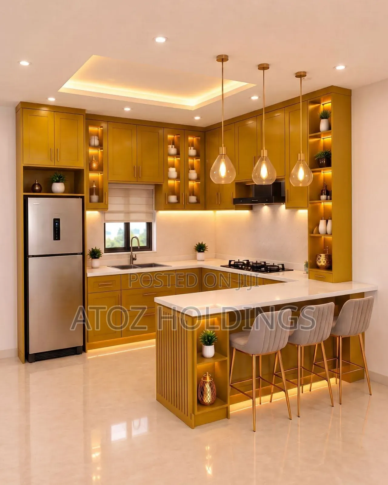 Kitchen Cabinets/Smart Peninsula Modern U Shape Kitchen Cabinets