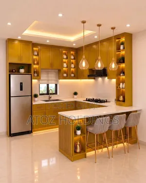 Kitchen Cabinets/Smart Peninsula Modern U Shape Kitchen Cabinets