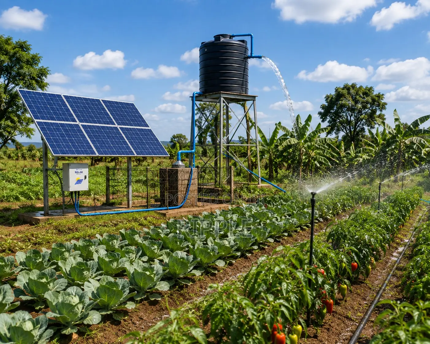 750W Solar Borehole Pump 95m Head 4,200l/H 110V DC Submersible Pump
