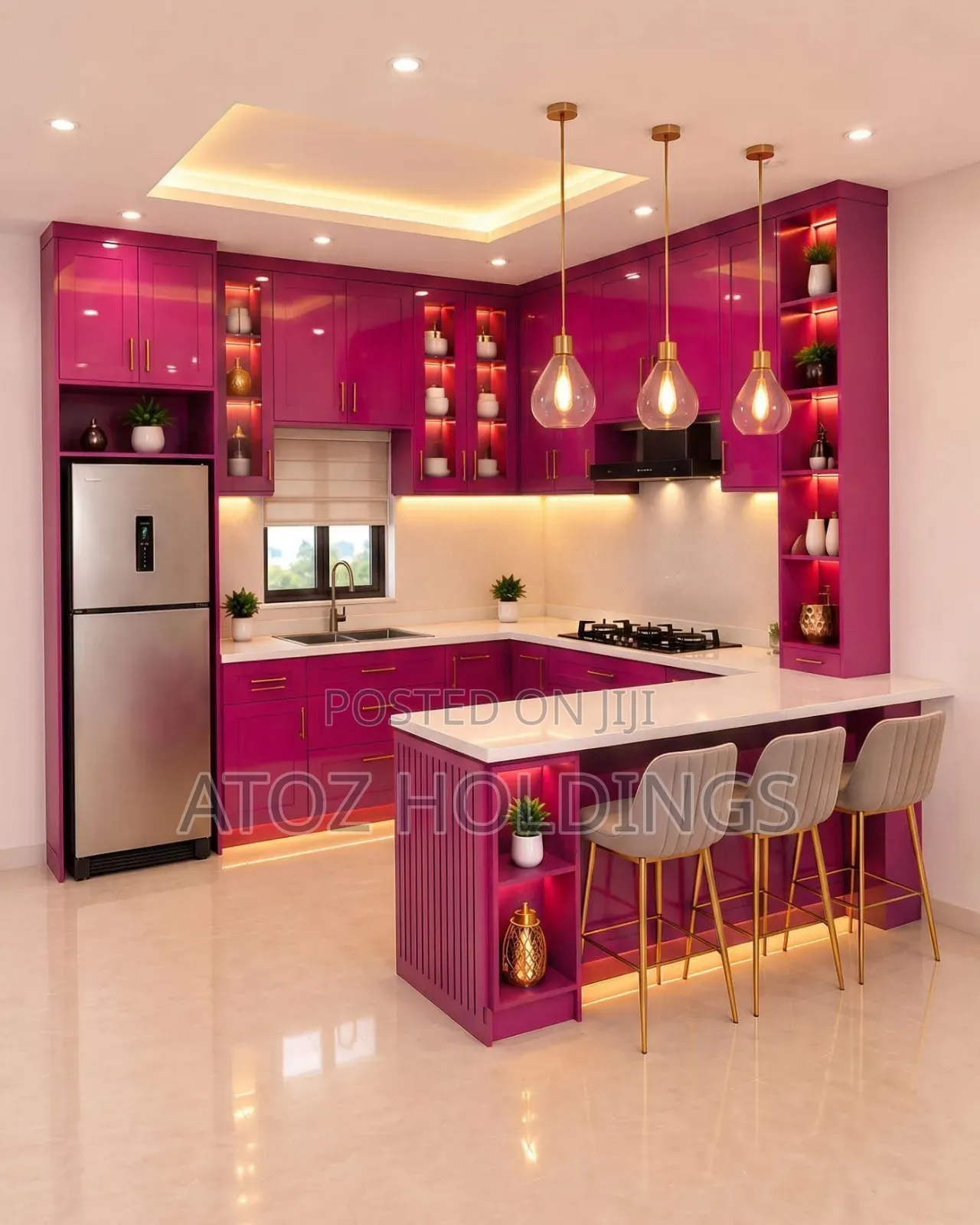 Kitchen Cabinets/Smart Peninsula Modern U Shape Kitchen Cabinets