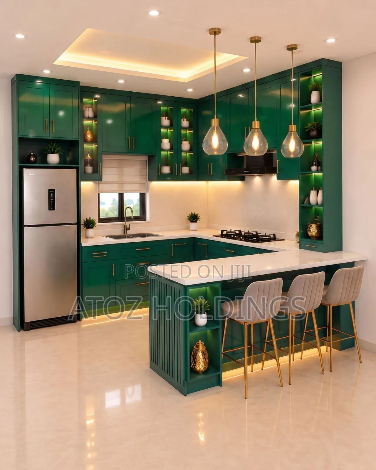Kitchen Cabinets/Smart Peninsula Modern U Shape Kitchen Cabinets